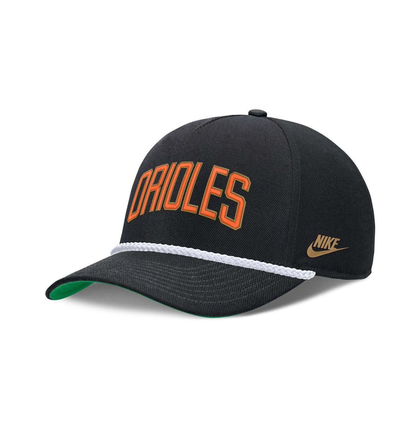 Мужская кепка Nike Black Baltimore Orioles Cooperstown Collection Rise Adjustable Hat — фото 3