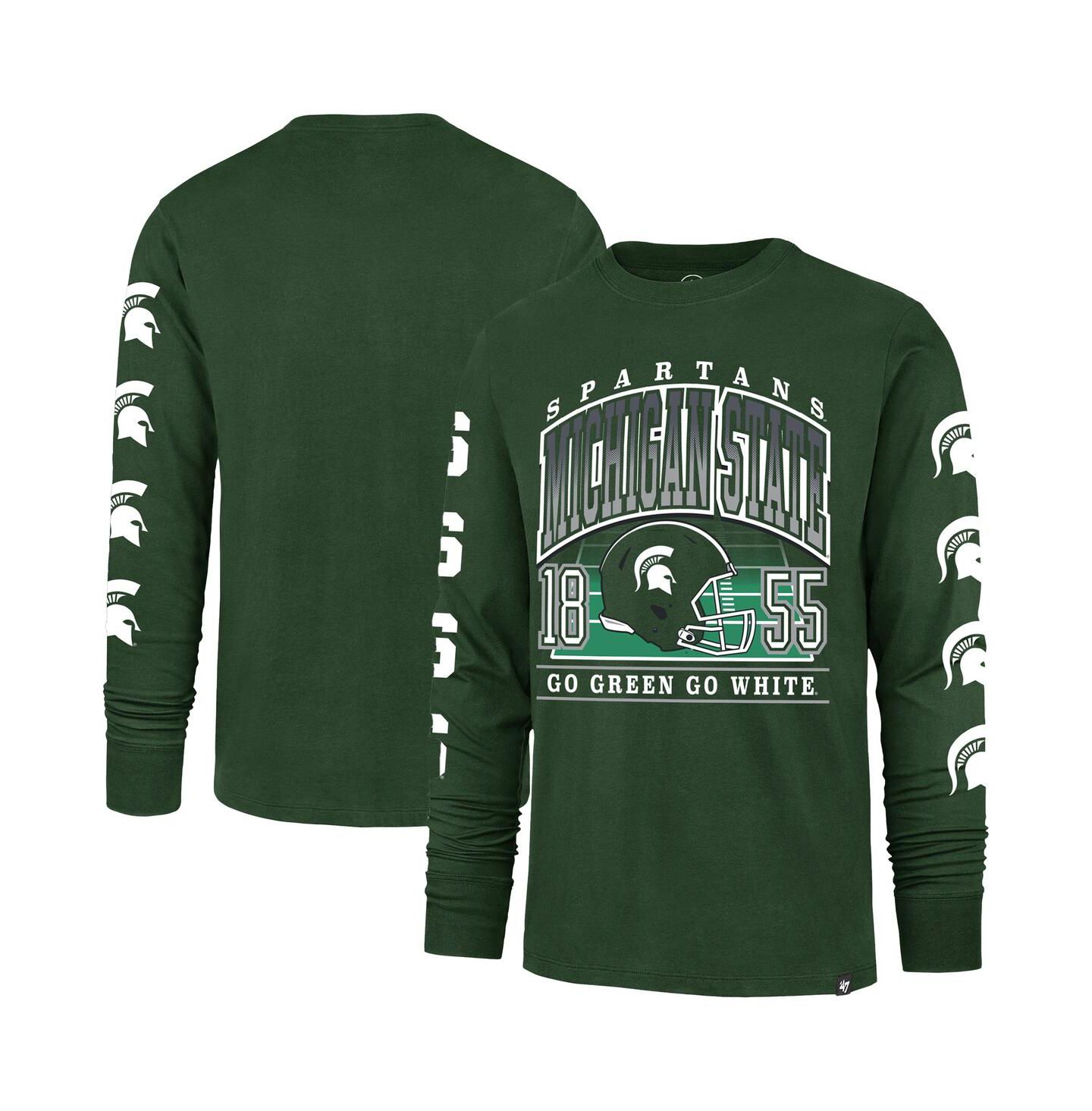 Мужская футболка '47 Brand Green Michigan State Spartans Go Big Long Sleeve — фото 1