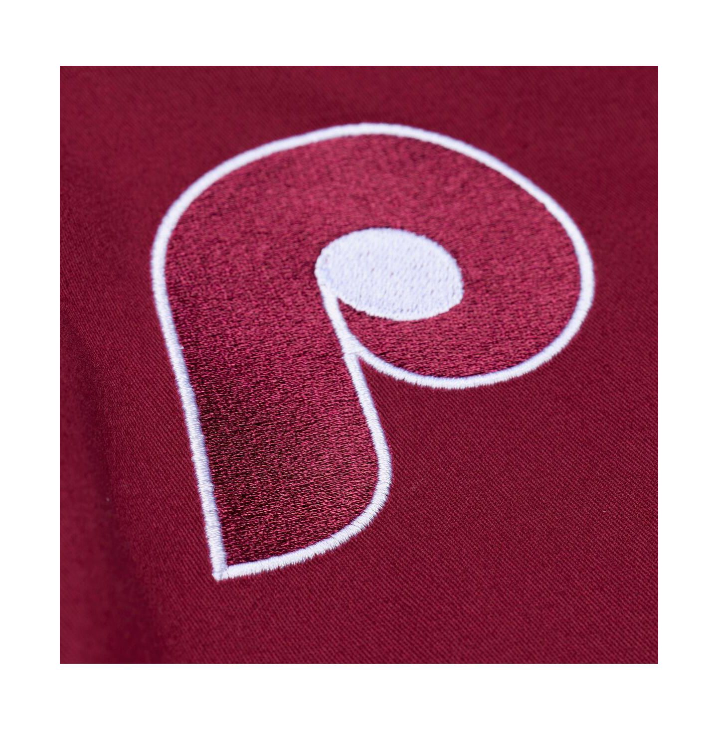 Женская куртка Mitchell & Ness Burgundy Philadelphia Phillies Script Mechanic Cropped Full-Zip — фото 2