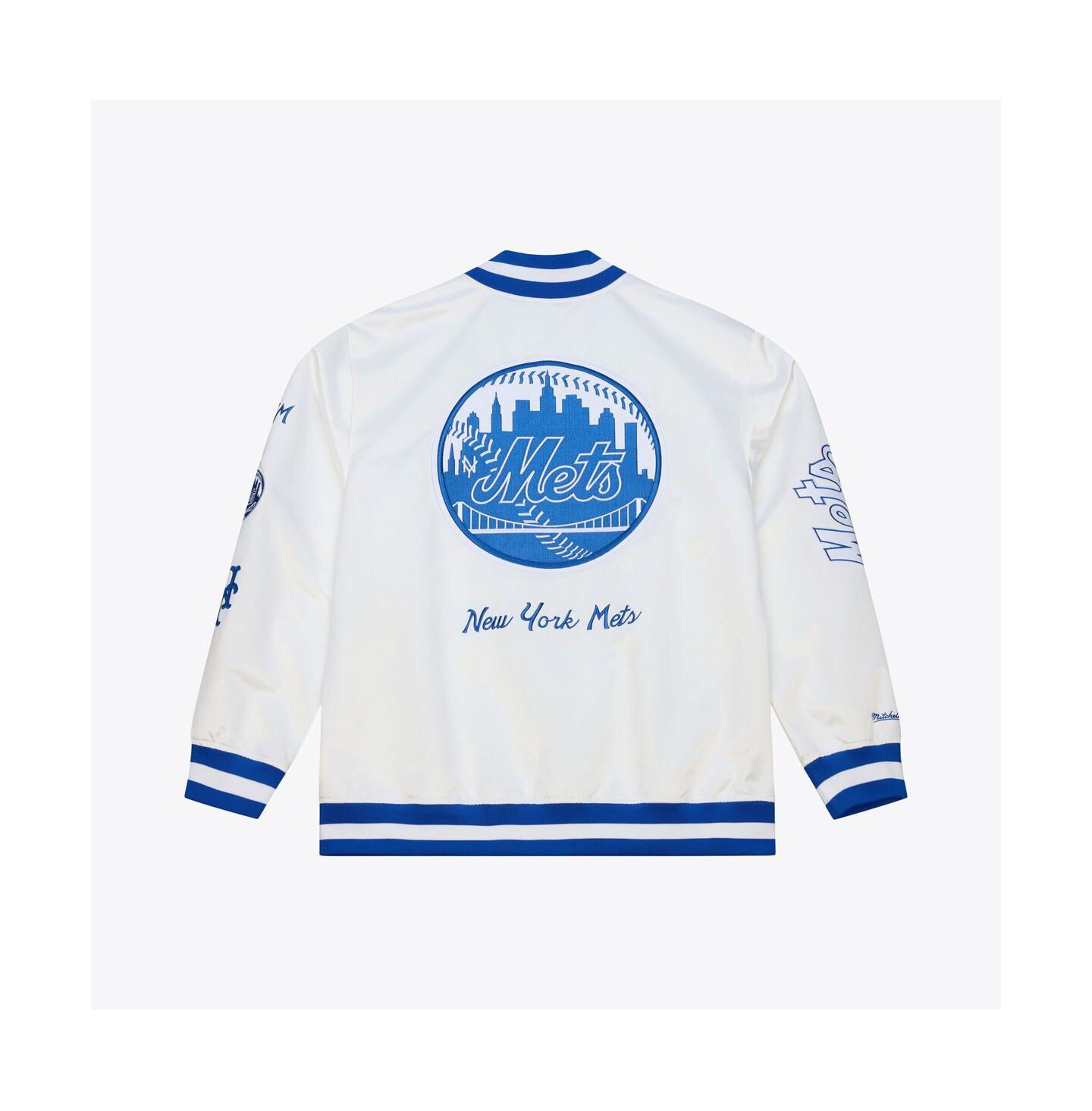 Мужская куртка Mitchell & Ness White New York Mets Cooperstown Collection Arctic Lightweight Satin Full-Snap — фото 4