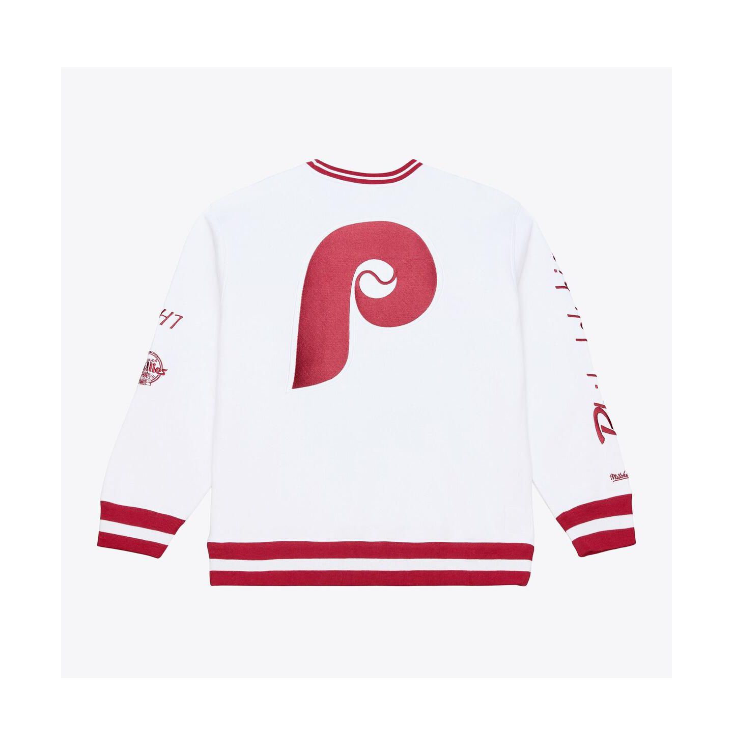 Мужской свитшот Mitchell & Ness White Philadelphia Phillies Arctic Fleece — фото 4