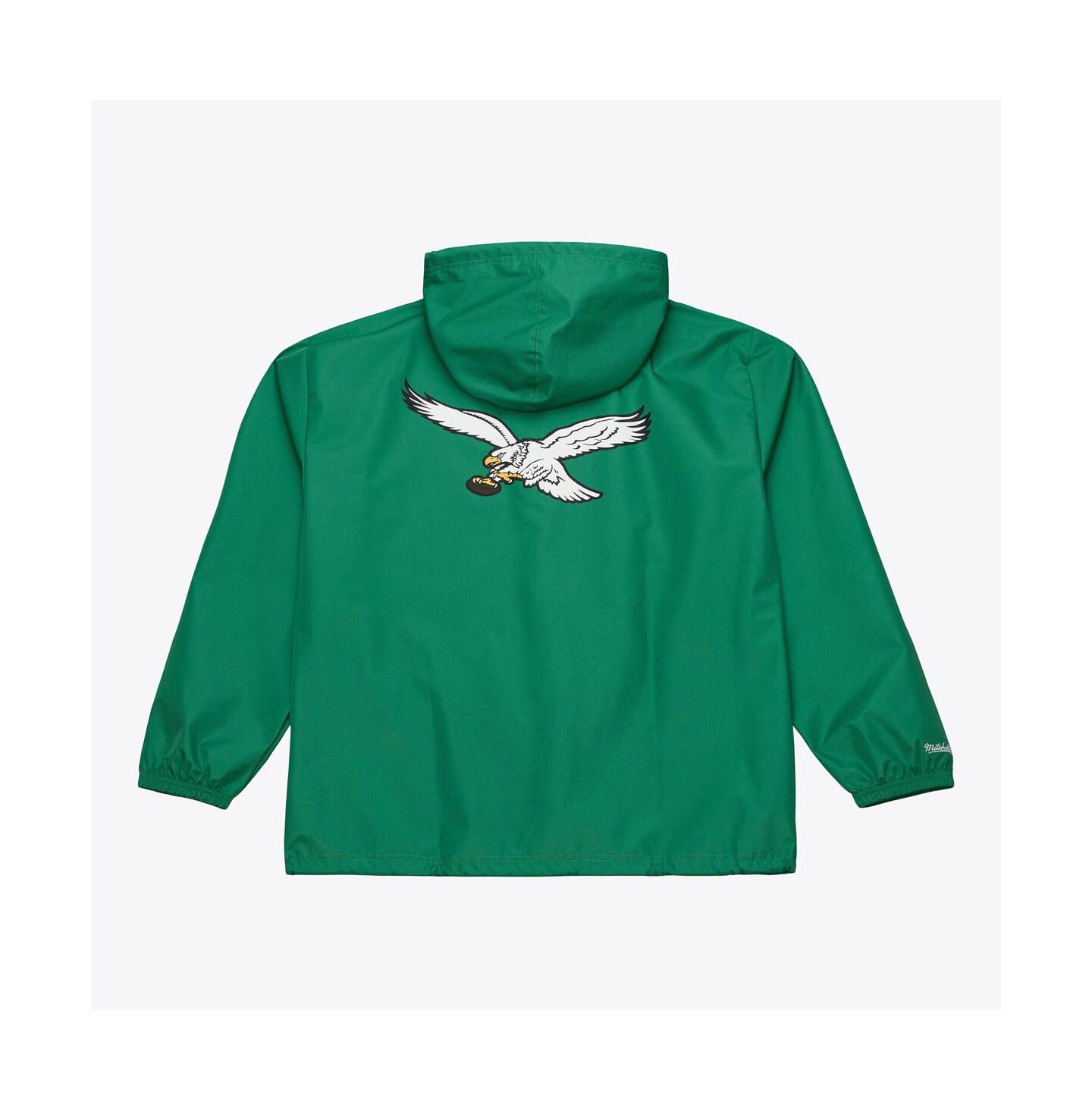 Мужская куртка Mitchell & Ness Kelly Green Philadelphia Eagles Coaches Full-Snap Hooded Windbreaker — фото 4