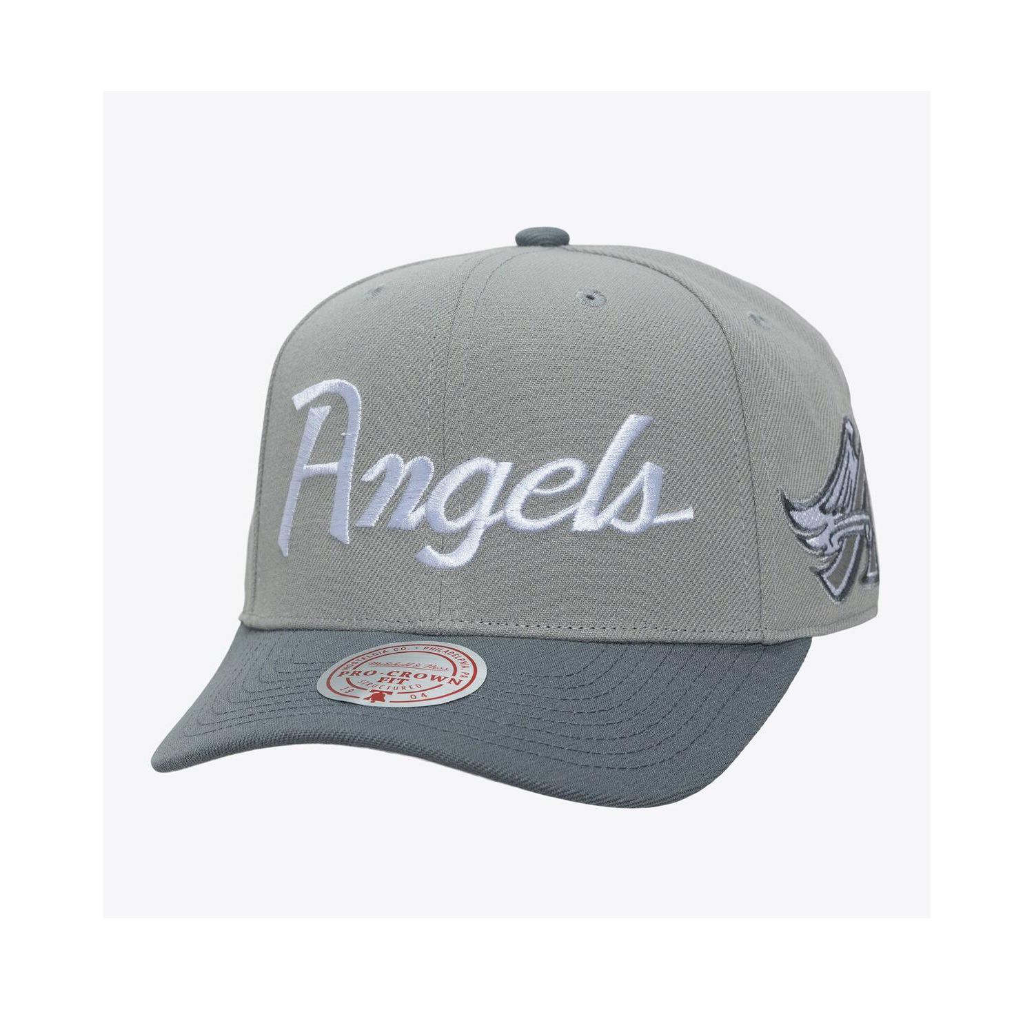 Men's Gray California Angels Cooperstown Thunderstorm Head Coach Pro-Crown Adjustable Hat