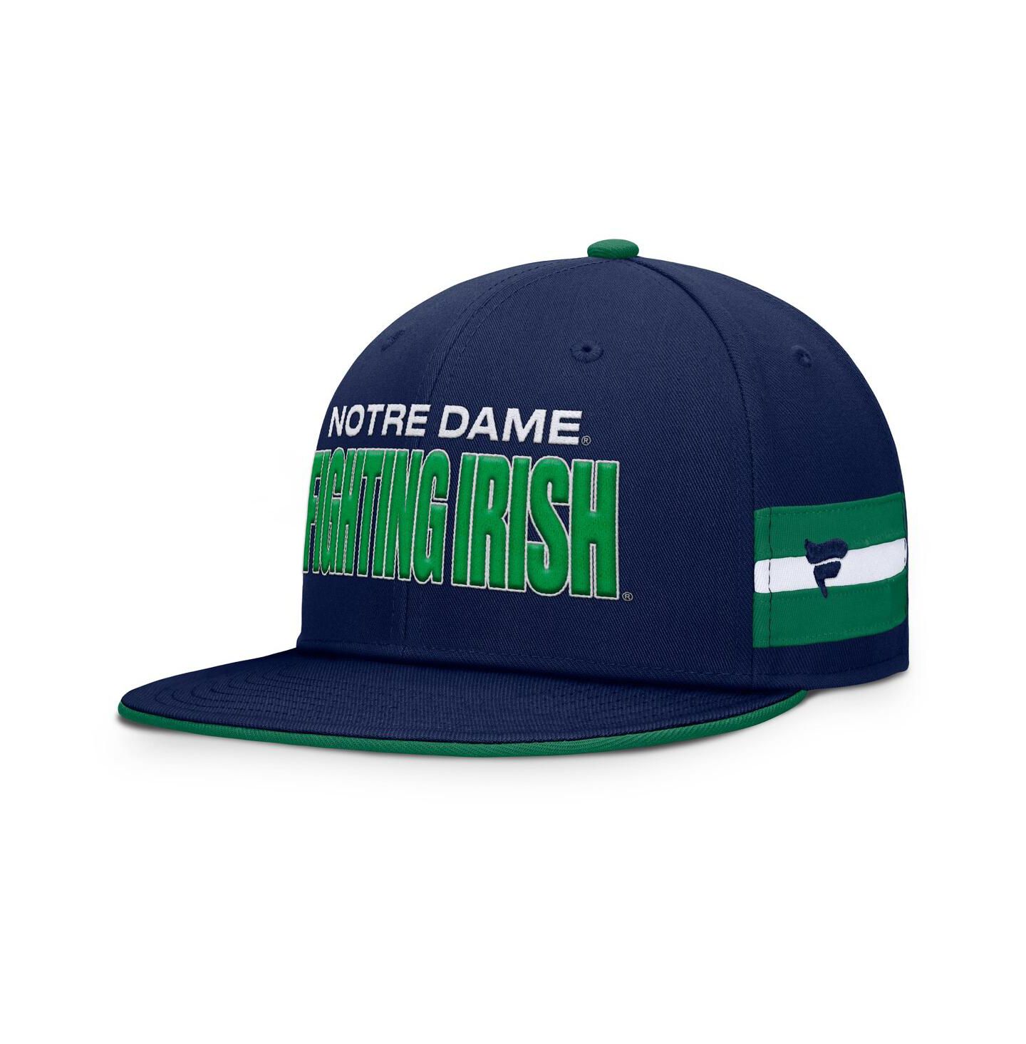 Мужская кепка Fanatics Navy Notre Dame Fighting Irish Pick Off Fitted Hat — фото 1