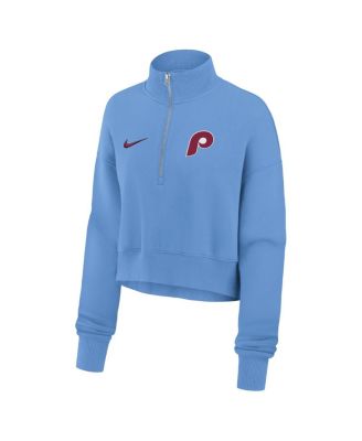 Women's Light Blue Philadelphia Phillies Primetime Phoenix Fleece Half-Zip Sweatshirt