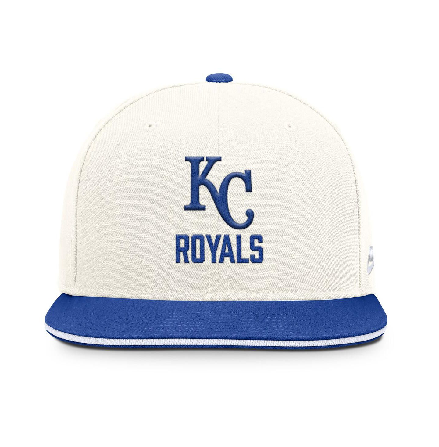 Мужская кепка Nike Cream/Royal Kansas City Royals Cooperstown Pro Dri-FIT Snapback Hat — фото 4