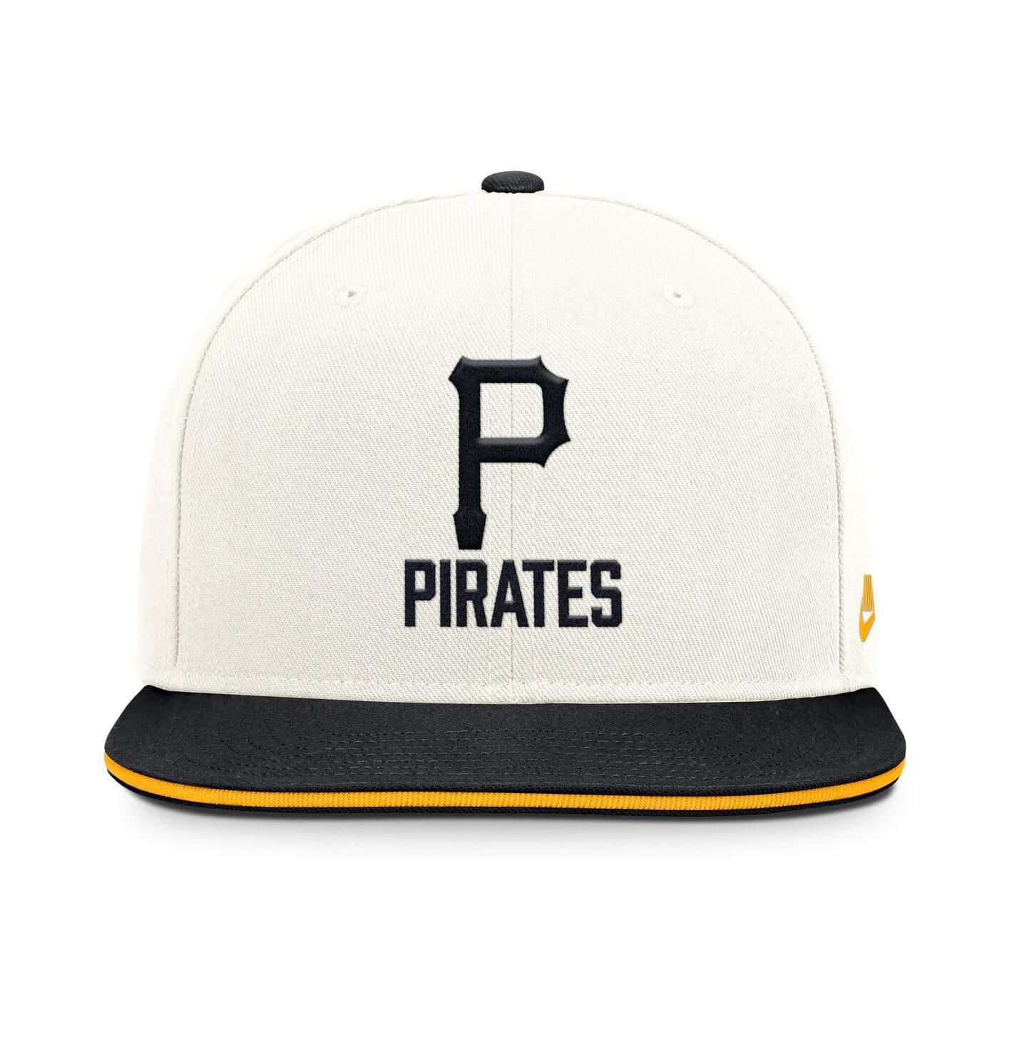 Мужская кепка Nike Cream/Black Pittsburgh Pirates Cooperstown Pro Dri-FIT Snapback Hat — фото 4
