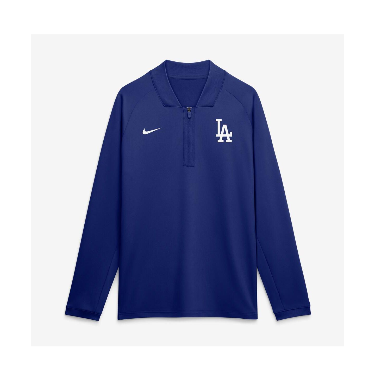 Мужской свитер Nike Royal Los Angeles Dodgers Authentic Collection Dri-FIT Raglan Half-Zip Pullover — фото 2