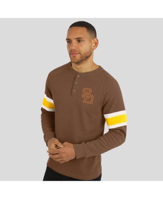 Darius Rucker Collection by Men's Brown San Diego Padres Waffle-Knit Raglan Long Sleeve Henley T-Shirt