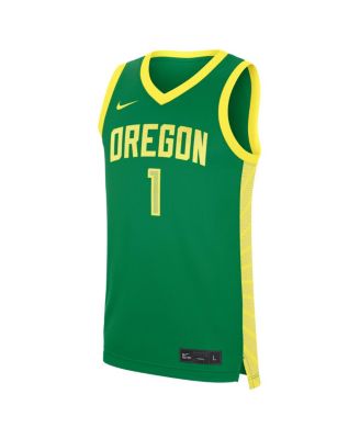Men's Green Oregon Ducks 1 Road Replica Basketball Jersey