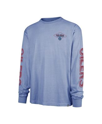 Men's Light Blue Tennessee Oilers Gridiron Classic Teams Cairn Ravine Foundation Throwback Long Sleeve T-Shirt