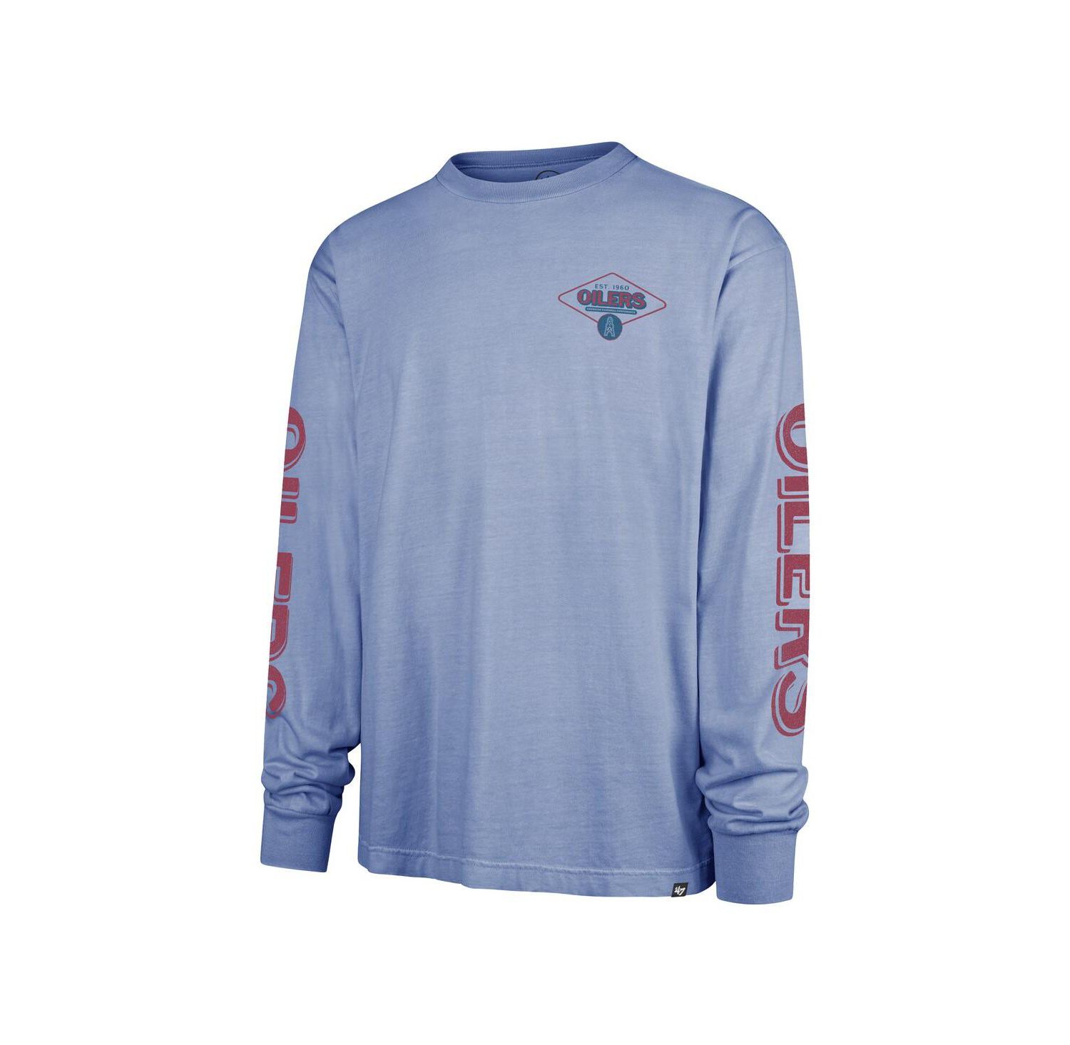 Men's Light Blue Tennessee Oilers Gridiron Classic Teams Cairn Ravine Foundation Throwback Long Sleeve T-Shirt