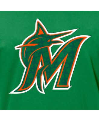 Men's Kelly Green Miami Marlins St. Patrick's Day Shamrock Fill T-Shirt