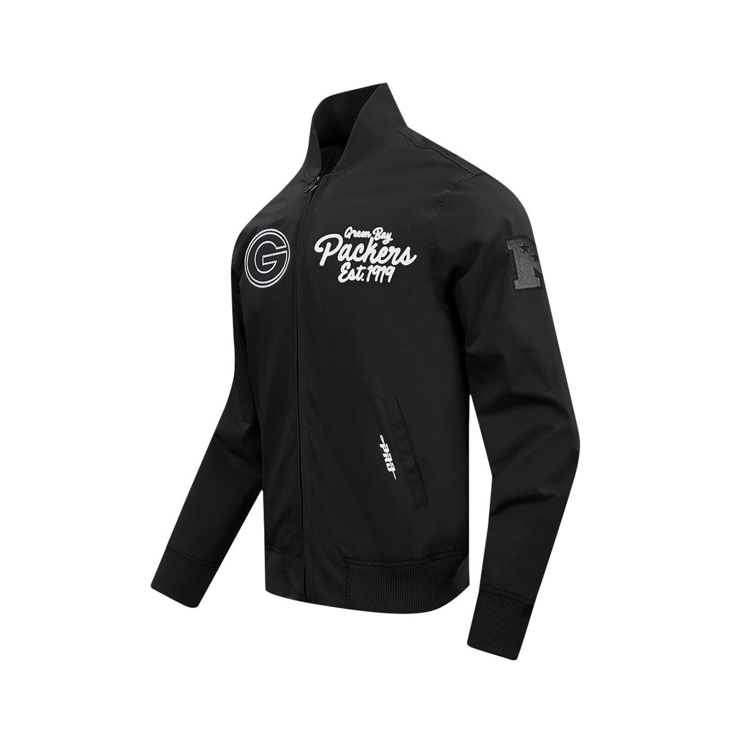 Мужская куртка Pro Standard Black Green Bay Packers Paint The City Twill Full-Zip — фото 4