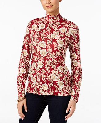 macys mock neck tops