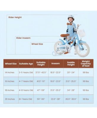 18 Inch Kids Bike with Adjustable Seat and Bell for Kids 3-8 Years Olds