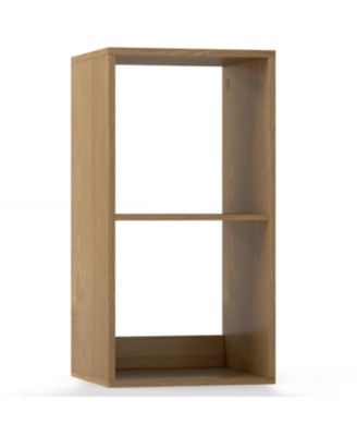 2-Cube Bookshelf with Back Guardrail for Living Room