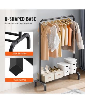 Clothes Rack - Heavy Duty Clothing Garment Rack with Hanging Rod and Bottom Storage Area for Bedroom, Guest Room
