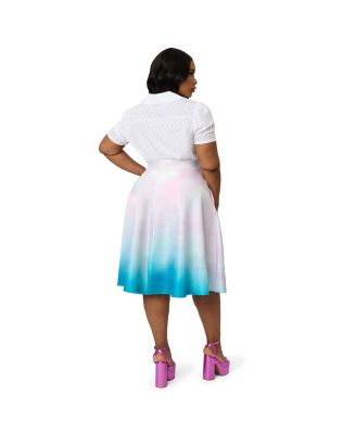 Plus Size Retro Style High Waist Vivien Swing Skirt