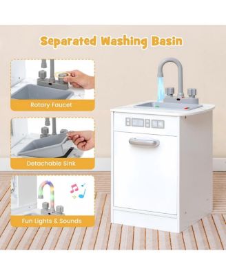 Kids Corner Pretend Kitchen Playset with Separated Washing Basin