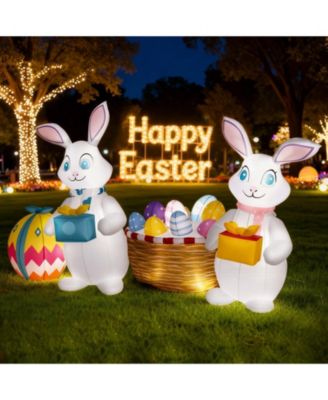 5FT Inflatable Easter Bunny with Gift Boxes and Eggs for Yard