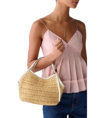 Deco Tulip Small Straw Tote Bag