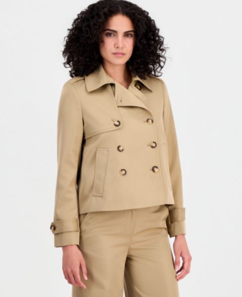 Женские куртки Tahari ASL Cropped Trench Coat