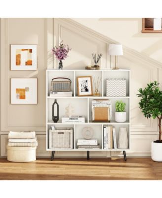 8-Cube Organizer Bookcase with Sturdy Metal Legs