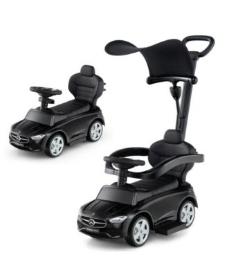 3 in 1 Mercedes Benz Licensed Push Ride On Car with Canopy Steering Wheel and Storage for Toddlers