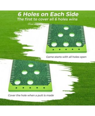 11 FT Putting Green Mat with 2 Adjustable Putters and 6 Balls