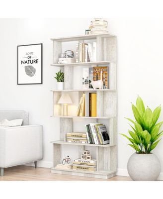 5-Tier Bookcase - Modern Open Storage Bookshelf, Wood Display Shelving for Living Room, Home Office, Bedroom