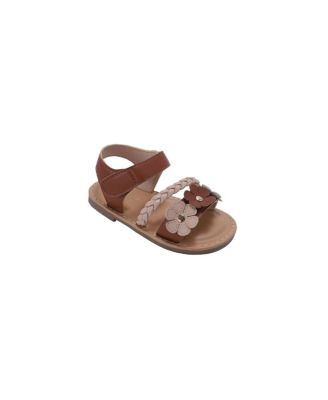 Big Girls Girl's  Fashion Sandals – Dressy Shoes with Braided Strap and Flower Applique