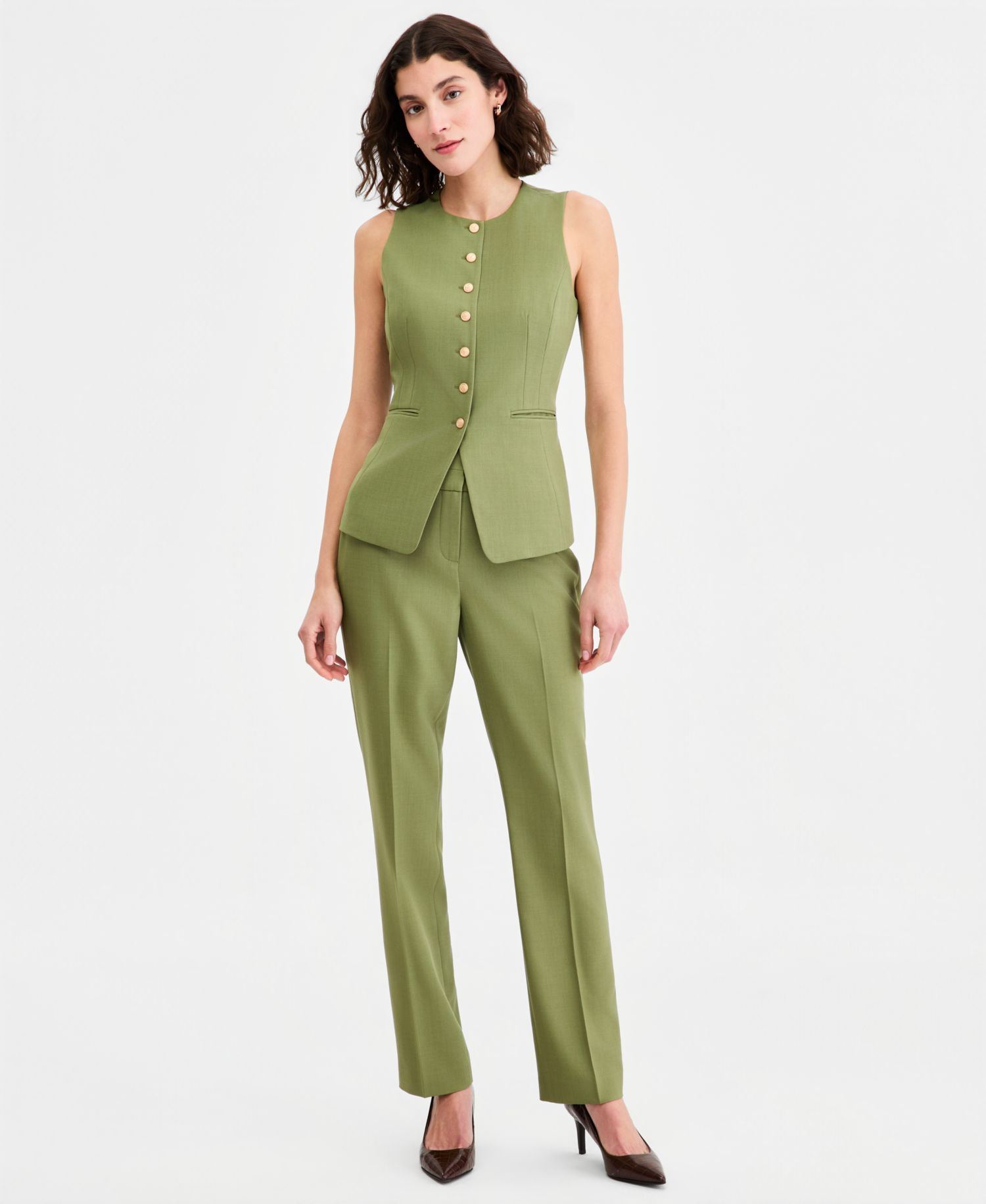 Crewneck Vest & Flare Pants