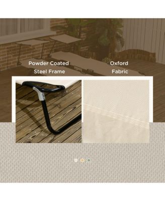 2-piece Chaise Lounge w/ Adjustable Backrest and Sunshade,