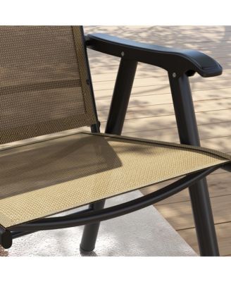 Set of 4 Outdoor Folding Chairs for Patio, Camping, Beach,