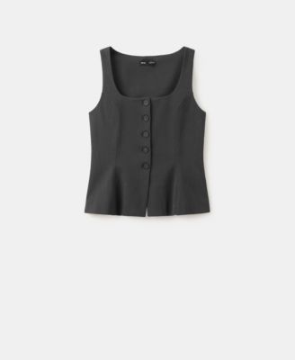 Women's Peplum Buttoned Vest