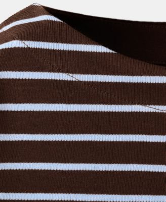 Women's Striped Boatneck Sweatshirt