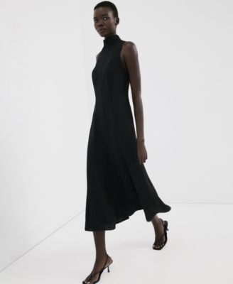 Women's High-Neck Godet Dress