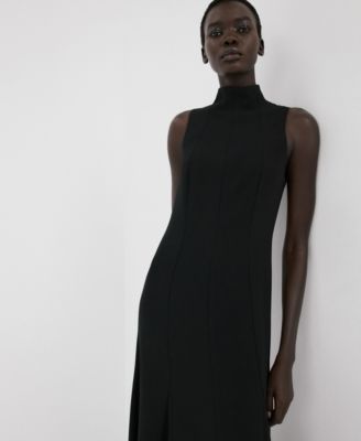 Women's High-Neck Godet Dress