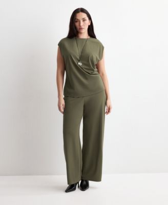 Women's Elastic Waist Straight-Fit Pants