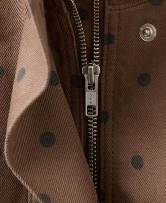 Women's Polka-Dot Denim Bomber Jacket