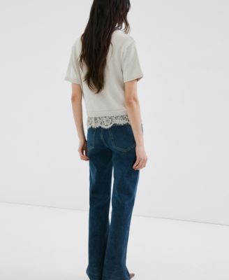 Women's Lace-Trim Knit Sweater