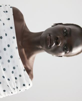 Women's Polka-Dot Strapless Dress