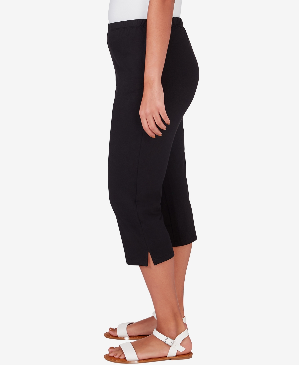 Ruby Rd. Petite Elastic Waist French Terry Capri