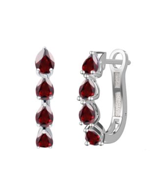 Lab Grown Emerald (1 ct. t.w.) Earrings in Sterling Silver (Also Available in Multi-Stones)