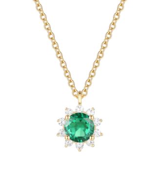 Citrine (3/4 ct. t.w.) & Lab Grown White Sapphire (1/4 ct. t.w.) Necklace in 14k Gold Over Sterling Silver (Also Available in Multi-Stones)