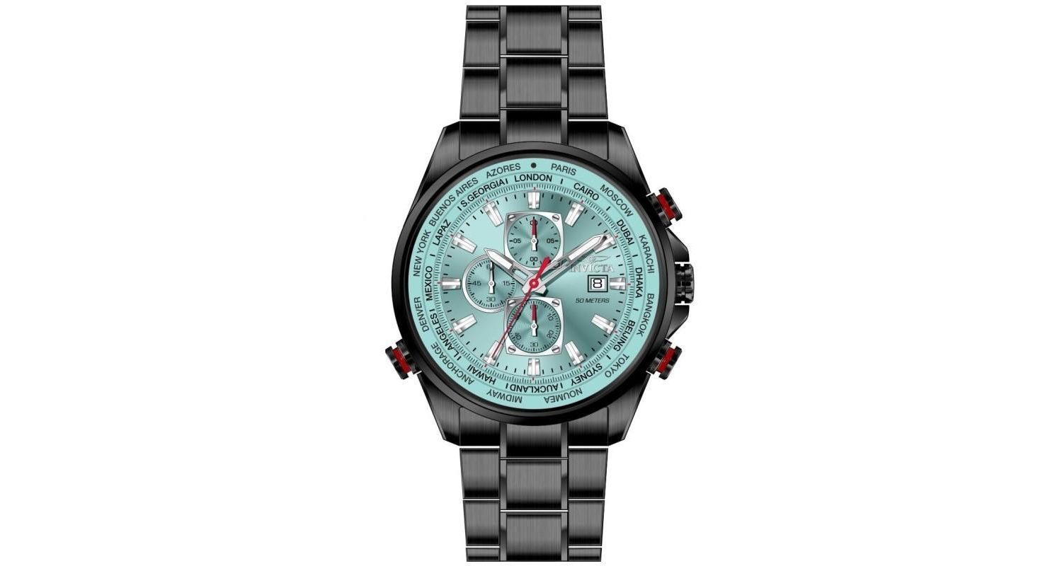 Men's 50498 Aviator Quartz VD57 Tiffany Blue Dial Watch