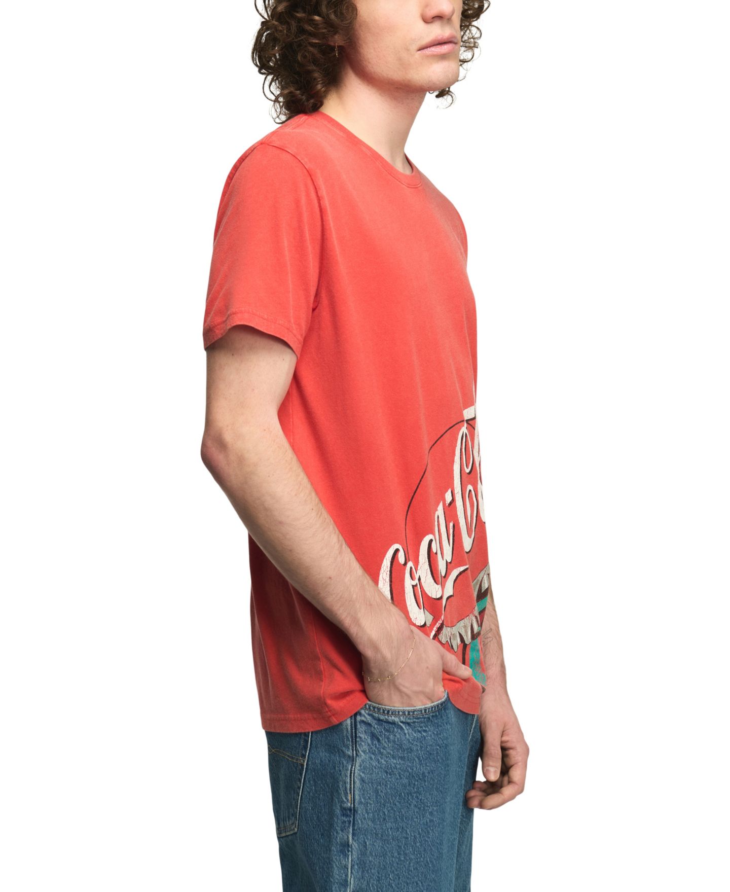 Мужская футболка Lucky Brand Retro-Inspired Coca Cola Crewneck, цвет: Красный — фото 2