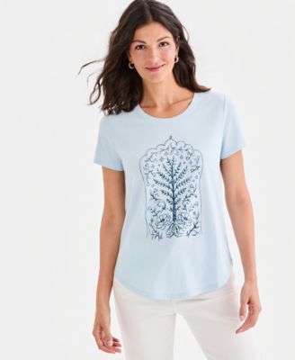 Women's Printed Short-Sleeve Crewneck T-Shirt
