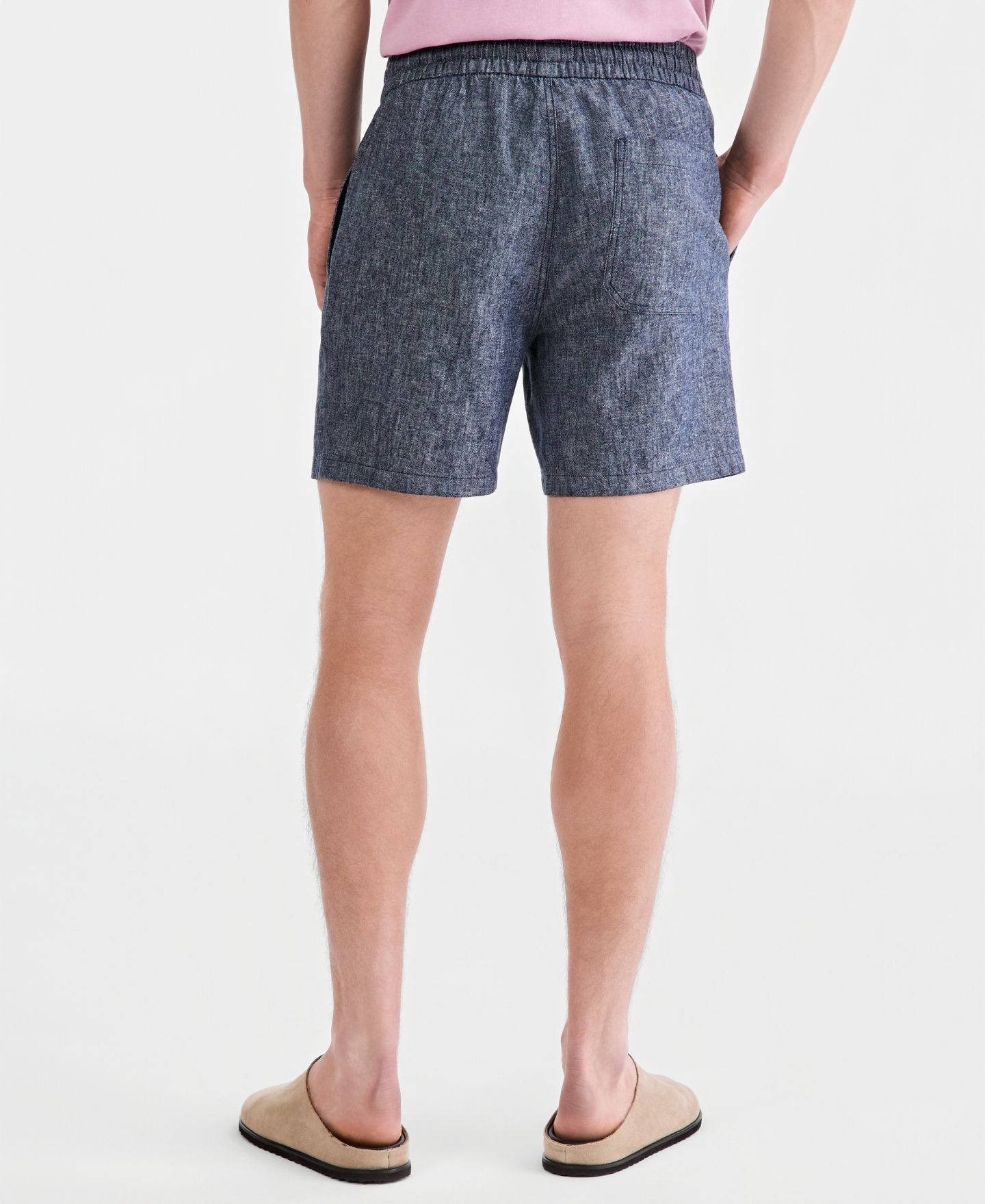 Мужские шорты Sun + Stone Linen Blend 6" Pull-On, цвет: Тёмно-синий — фото 3